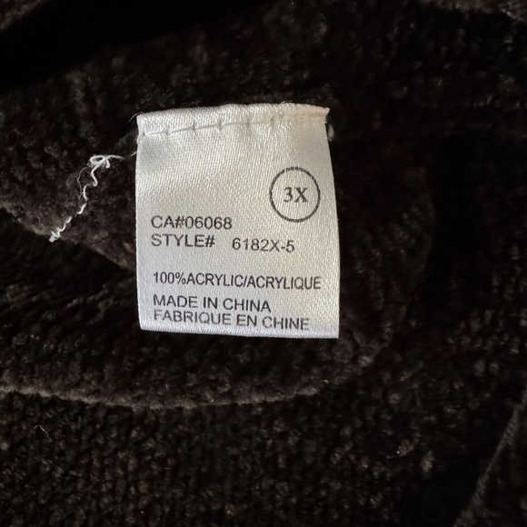 East West Women's Velvety Acrylic Long Sleeve V-Neck Sweater Brown Size 3X VTG - Picture 6 of 12